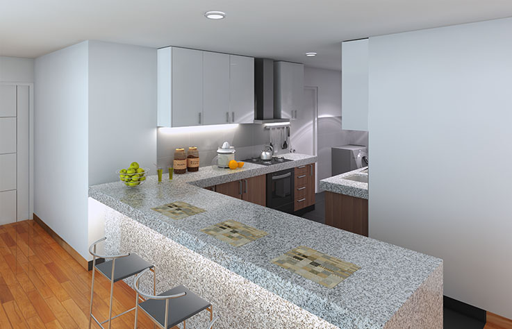 KITCHENETTE, DEPARTAMENTO - PROYECTO MAR ITALIA