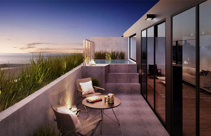 TERRAZA CON PISCINA, DEPARTAMENTO - MALECÓN VILLAR 2